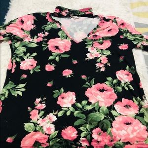 Pink floral shirt